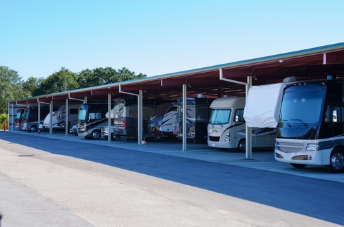 Covered RV canopies