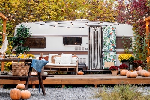 RV with string lights is one of the 21 best rv decorating ideas