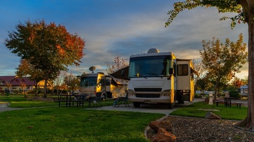 RV campsite with multiple RVs