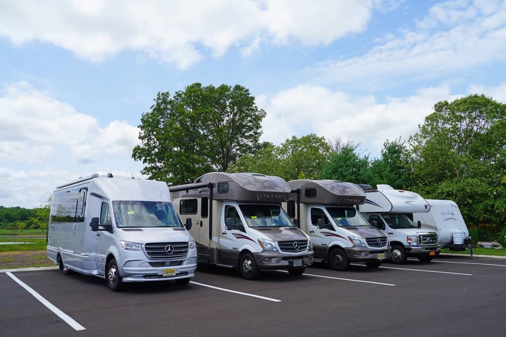 RVs lined up ready to be sold