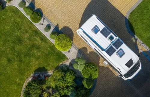 birdseye view of the top of an rv