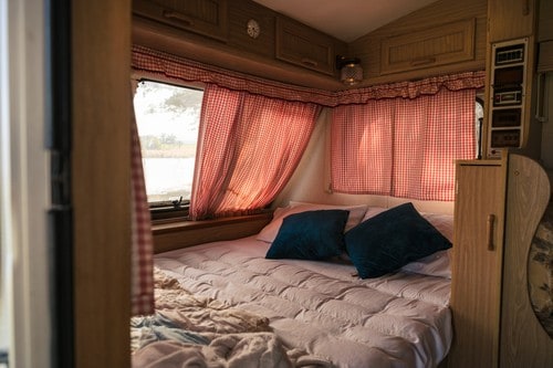 RV mattress inside an RV