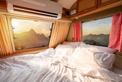 RV mattress inside a camper
